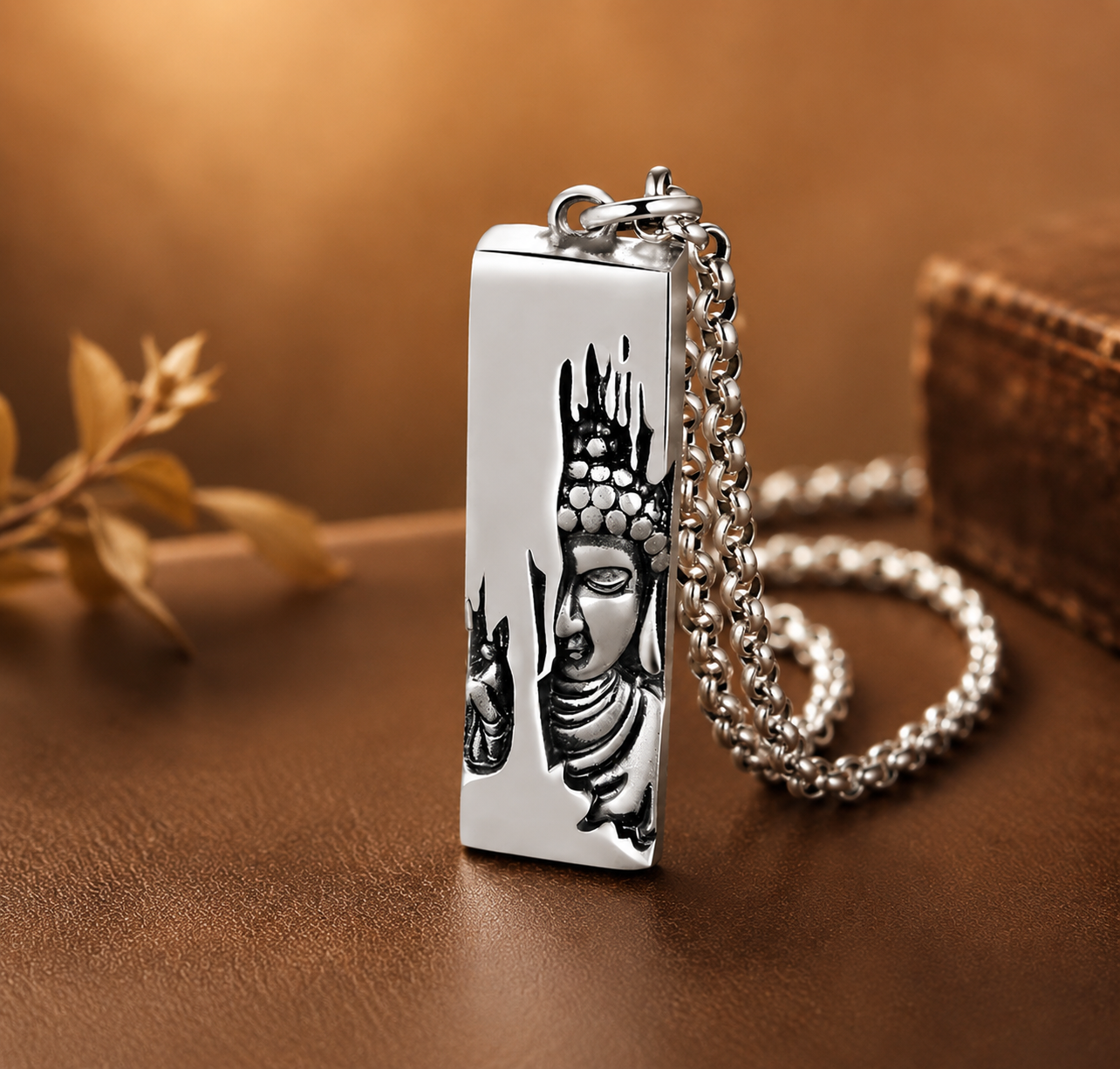 Sterling Silver Buddha Pendant for Men