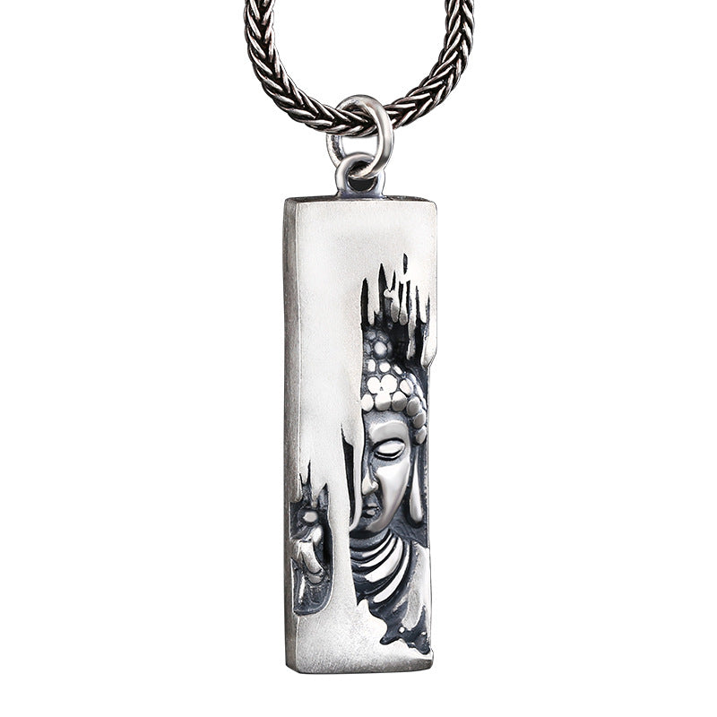 Sterling Silver Buddha Pendant for Men