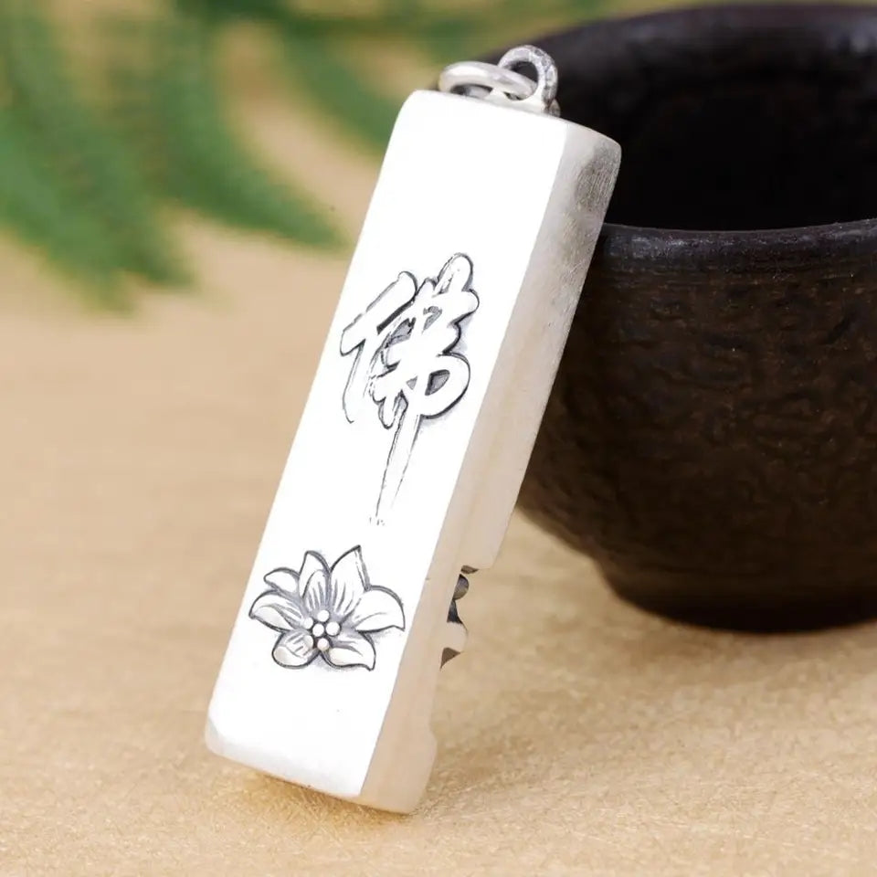 Sterling Silver Buddha Pendant for Men