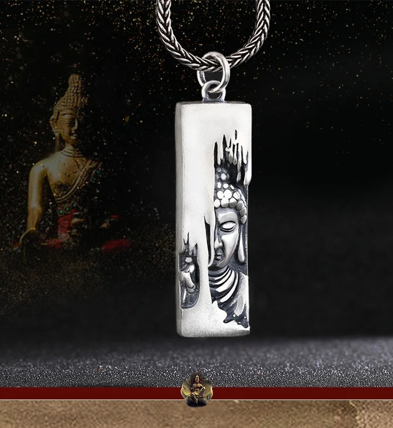 Sterling Silver Buddha Pendant for Men