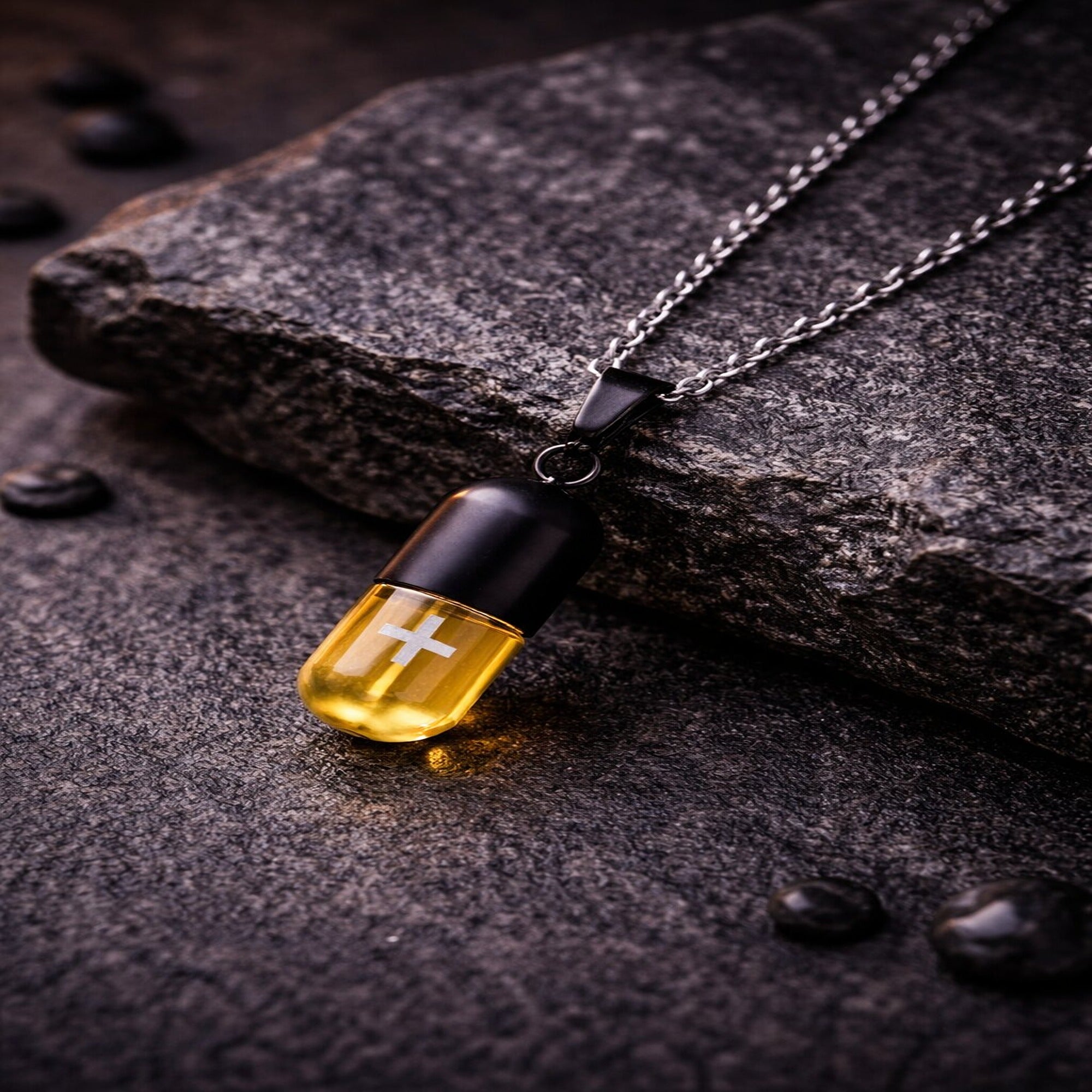 Stainless Steel Cross Silver Chain Pendant Necklace for Men