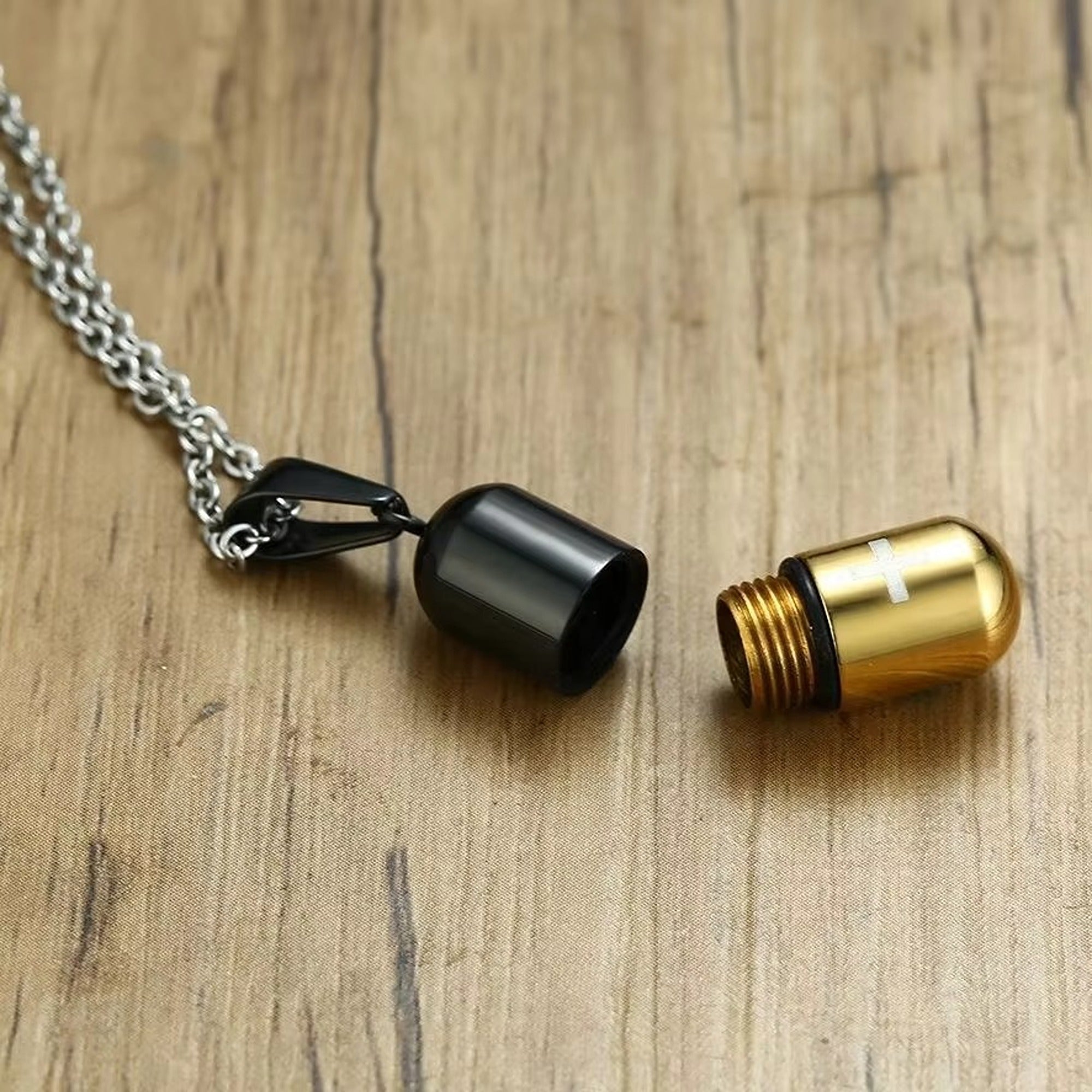Stainless Steel Cross Silver Chain Pendant Necklace for Men