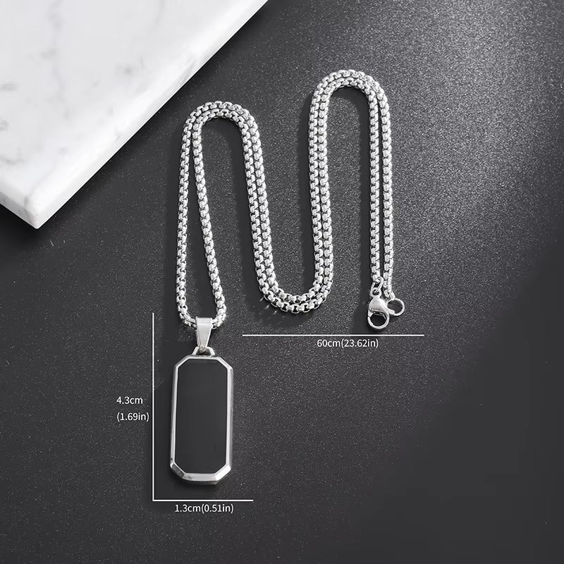 Stainless Steel Silver Chain Pendant Necklace for Men