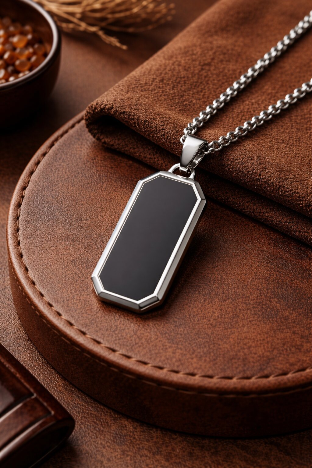 Stainless Steel Silver Chain Pendant Necklace for Men