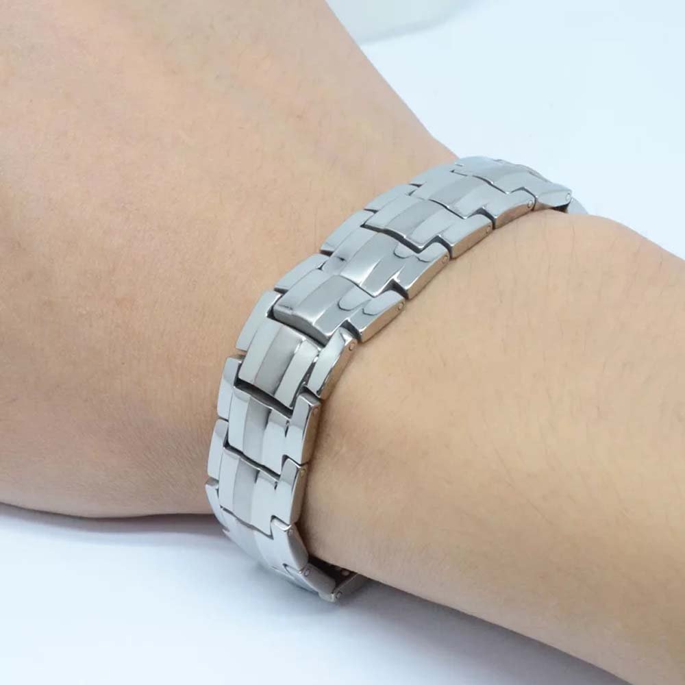 4 In 1 Double Strength Silver Bio-Magnetic Bracelet image 4