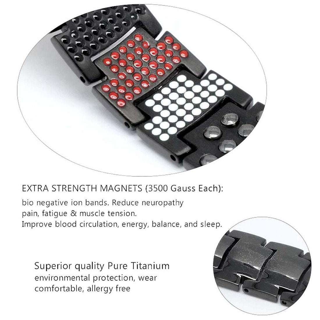 Double Strength 4-in-1 Black Bio Multi-Magnet Bracelet image 7