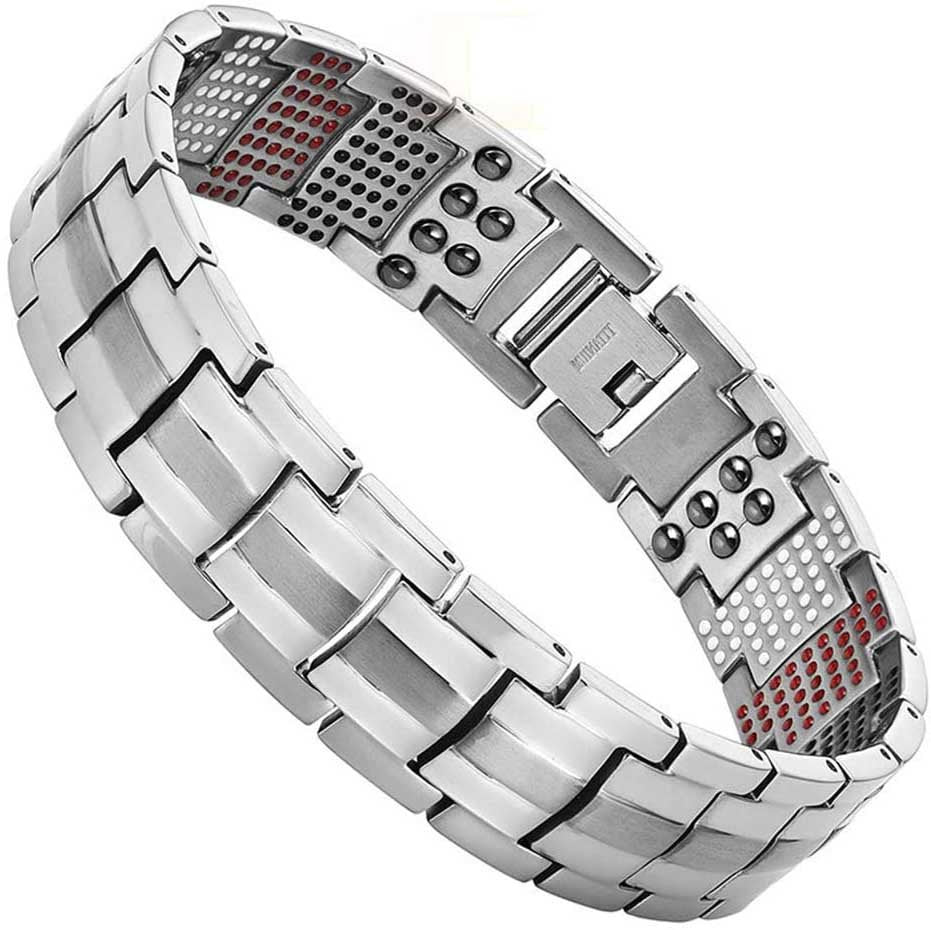 4 In 1 Double Strength Silver Bio-Magnetic Bracelet image 0