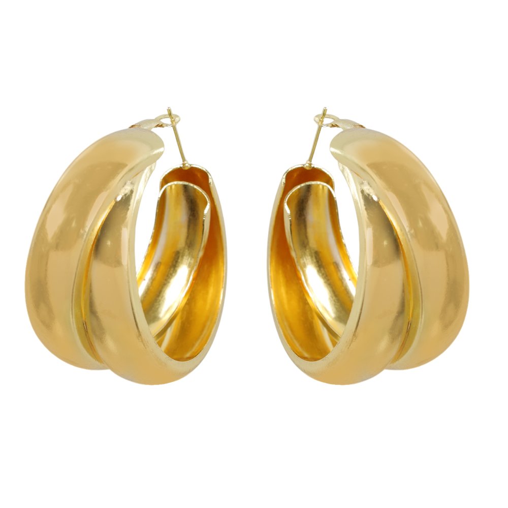 Anti-Tarnish Demi-Fine Jewelry Waterproof Gold Finish Hoop Earrings image 3
