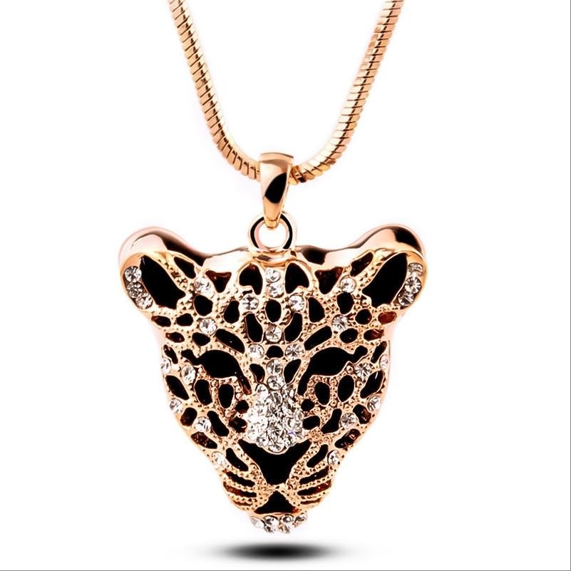 Gold-Plated Tiger Head Pendant Chain Necklace for Men/Women image 3