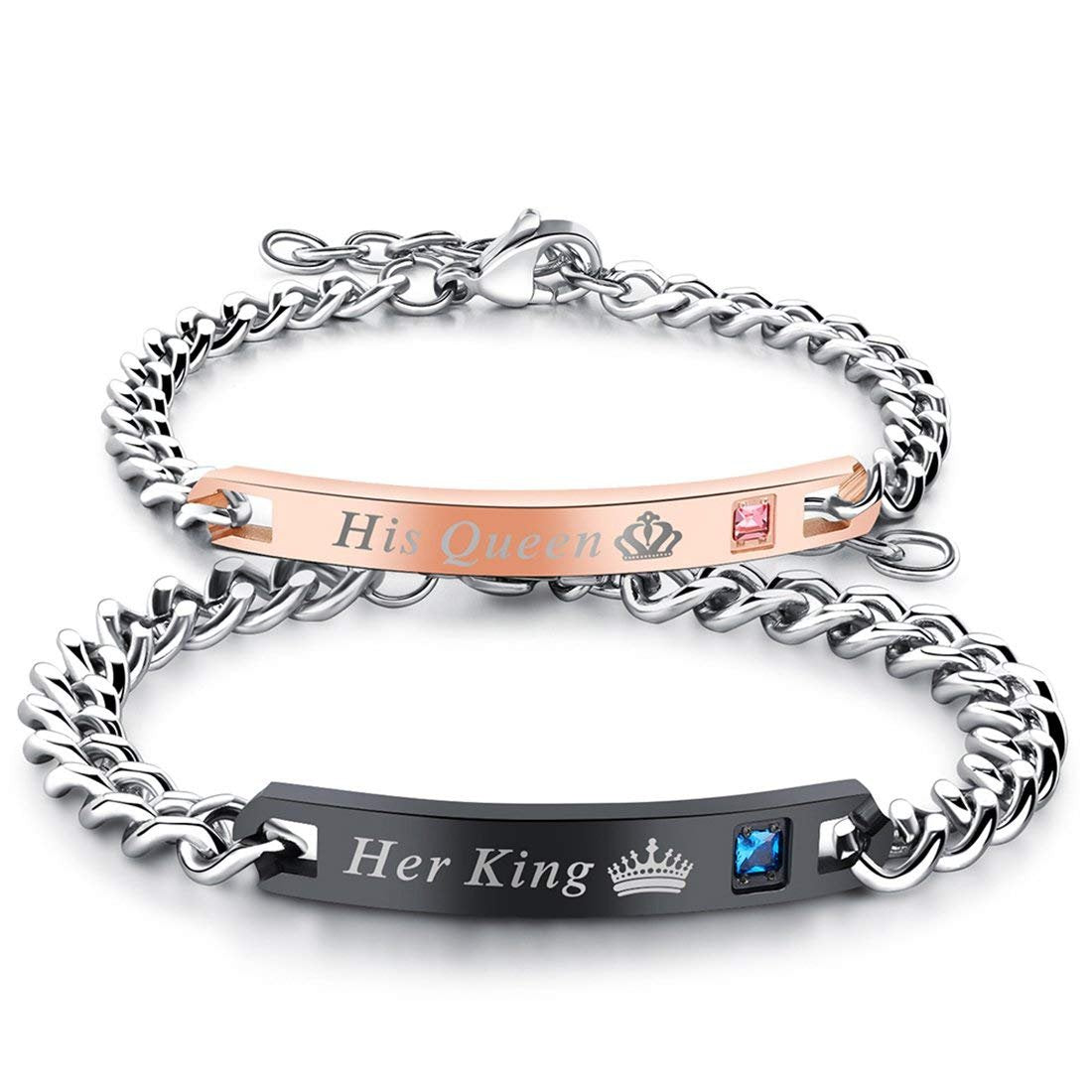 His & Her Couples Satinless Steel Bracelet image 0