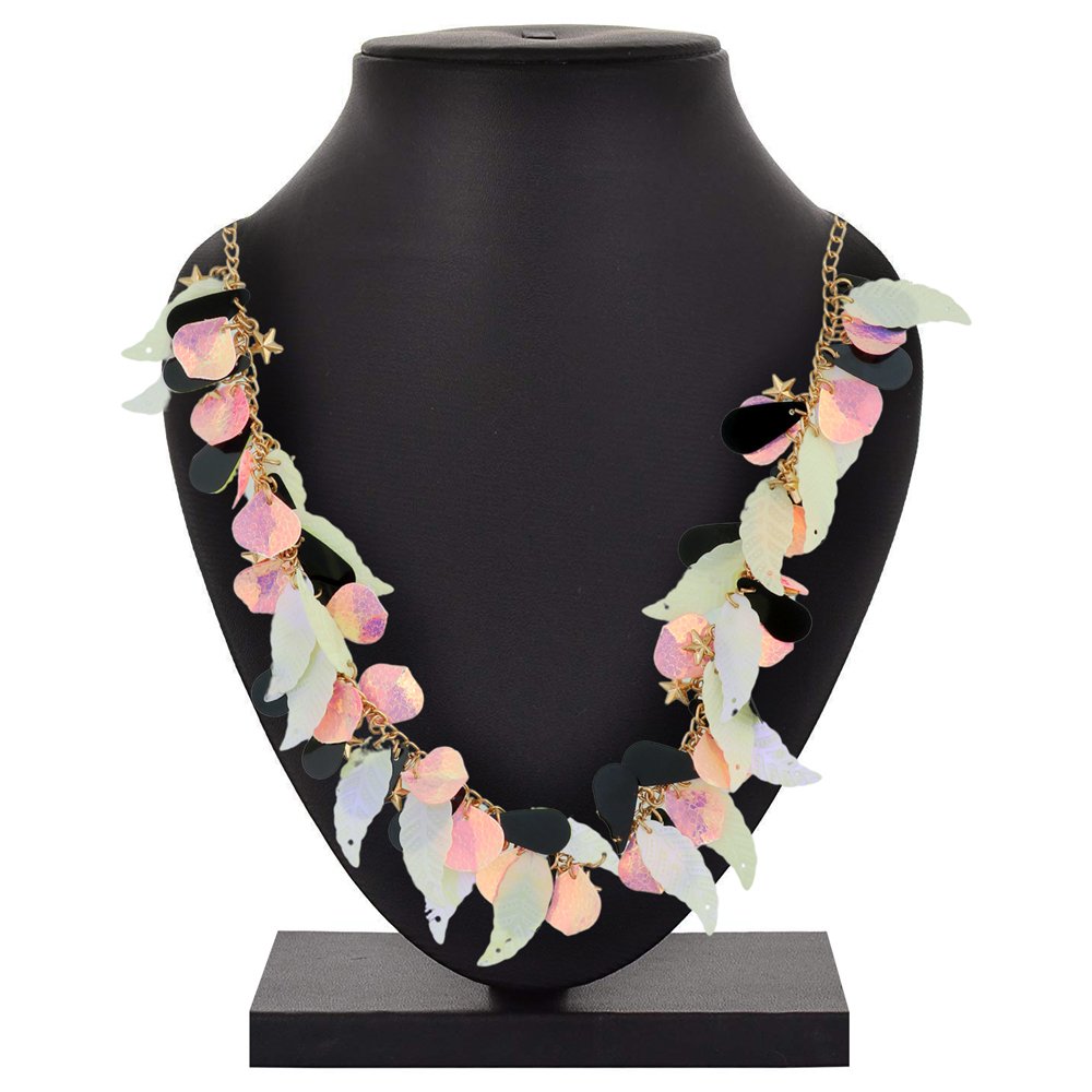 Elegant Multicolor Layered Leaf Necklace image 1