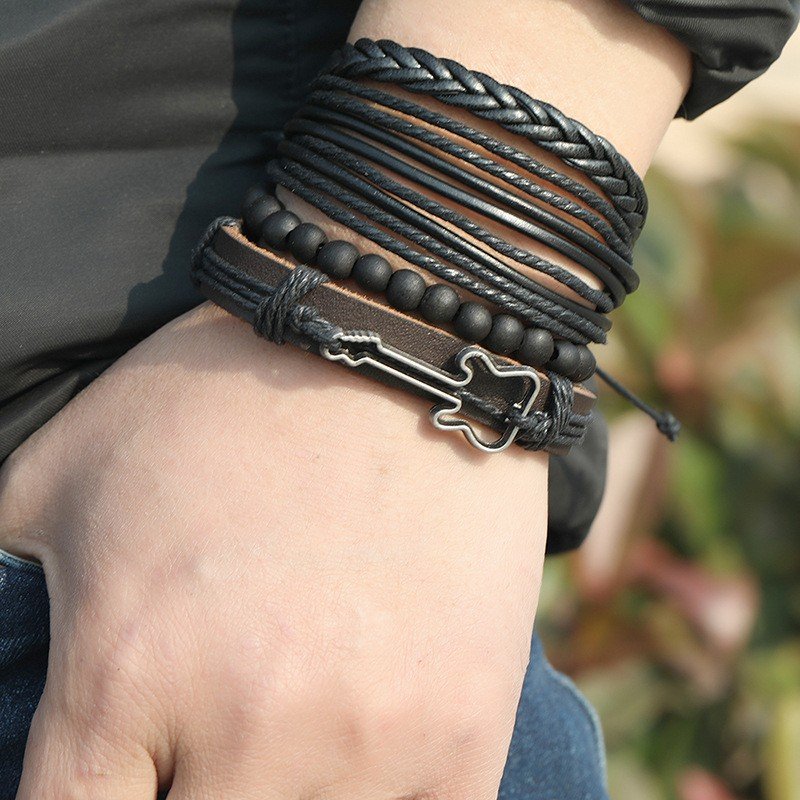 Guitar Multi-Layer Leather Bracelet image 1