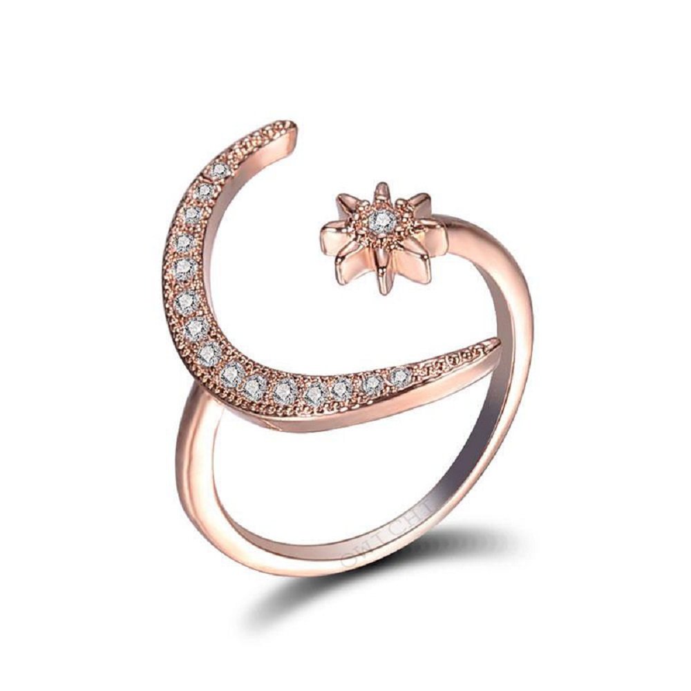 Star and Moon Ring (Rose Gold) image 0