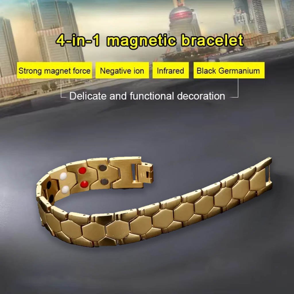 Men Golden Bio Magnetic Bracelet image 0