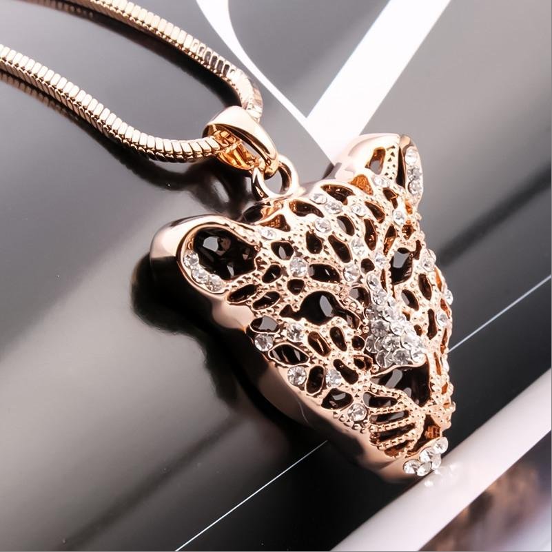 Gold-Plated Tiger Head Pendant Chain Necklace for Men/Women image 0