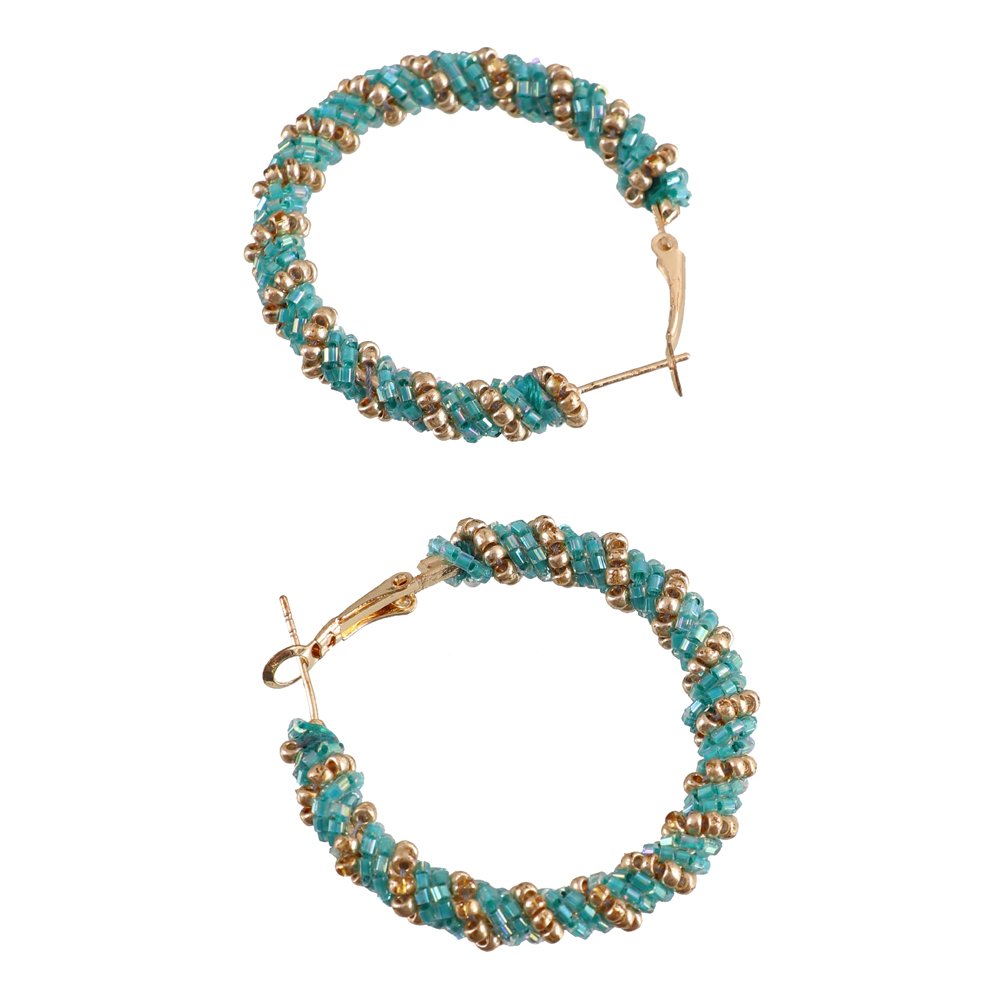 Beaded Hoop Earrings image 2