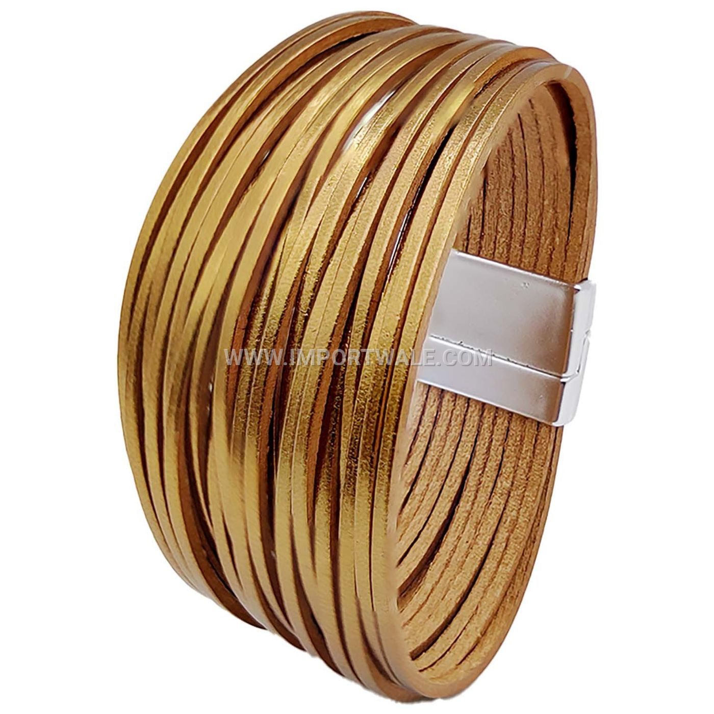 New Amazon Multi-Strand Gradient Men's Leather Cord Bracelet Mixed Color PU Leather Magnetic Clasp